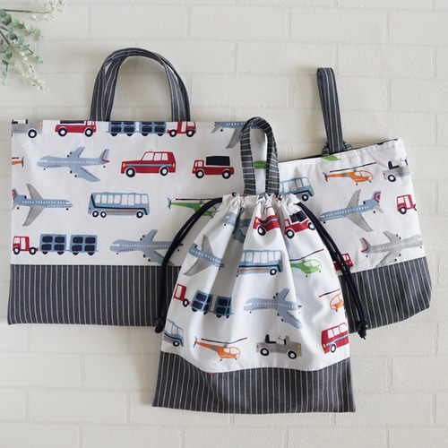 【あー】入園入園3点セット 入園入学・3点セット】レッスンバッグ・縦30cm×横40cm・上履き袋