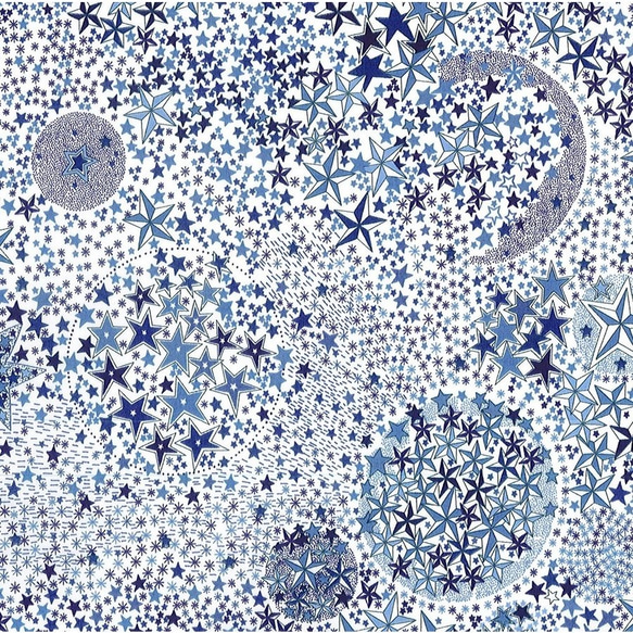 【ランチマット 25×35】紺色とリバティアデラジャ(ブルー・星柄)・男の子・ランチョンマット・幼稚園・小学校 5枚目の画像