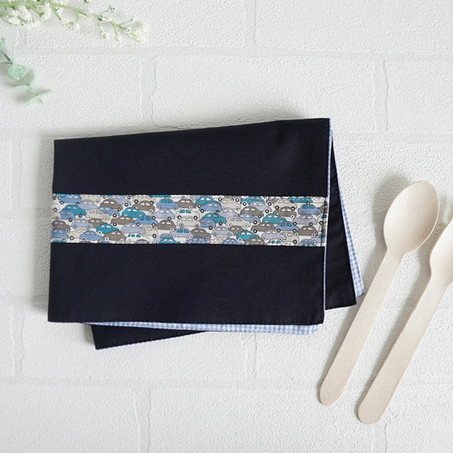 ランチョンマット 25×35】紺色・リバティ・カーズ・男の子・ランチ  