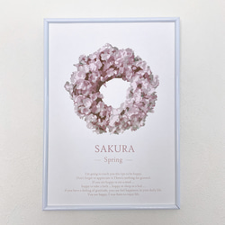 【送料無料】桜 インテリア 名入れ ポスター 初節句 お祝い 100日祝い  壁面 タペストリー フラワー リース 3枚目の画像