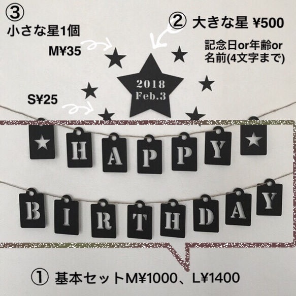 再再販☆送料無料☆ バースデー ガーランド モビール 誕生日 結婚式 飾り 壁面 誕生日会 ウェルカムスペース 2枚目の画像