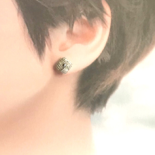 水引ピアス*シルバー*一粒タイプ*和装*縁起物*叶結び*【受注後 水引ピアス*シルバー*一粒タイプ*和装*縁起物*叶結び*【受注後