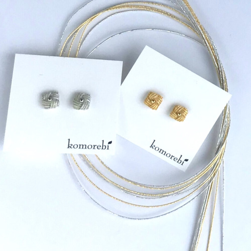 水引ピアス*シルバー*一粒タイプ*和装*縁起物*叶結び*【受注後 水引ピアス*シルバー*一粒タイプ*和装*縁起物*叶結び*【受注後