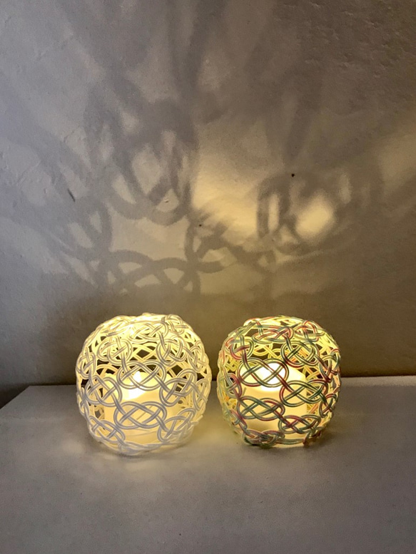 水引ランプシェード*【受注後制作】*レインボー*LEDキャンドル