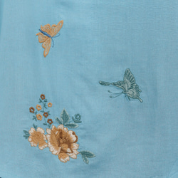蝶々 刺繍 プルオーバー 七分袖 麻綿 ブラウス 17 4枚目の画像