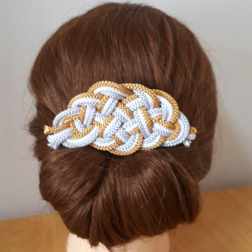 組紐髪飾り かんざし 松結び 金銀 その他ヘアアクセサリー がま口工房