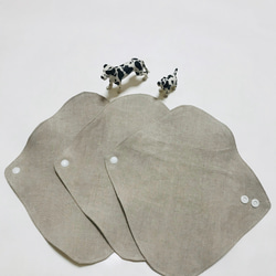 オーガニックリネンのケミナプカバー　ダイヤ型3セット 1枚目の画像