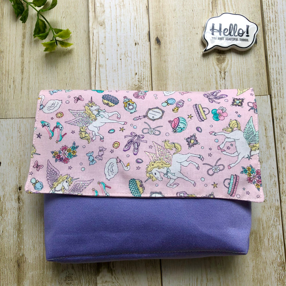 【オーダー品】横入れお弁当袋　封筒型お弁当袋　ユニコーン 1 オーダー品】横入れお弁当袋封筒型お弁当袋ユニコーン