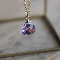 紫水晶&lt;三角形切割·AAA&gt;項鍊（K14GF） 第1張的照片