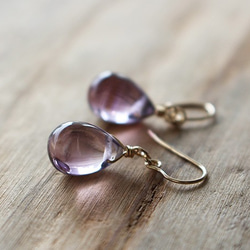 紫水晶&lt;Drop AAA&gt;耳環（K14GF） 第1張的照片