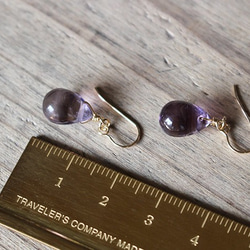 紫水晶&lt;Drop AAA&gt;耳環（K14GF） 第5張的照片