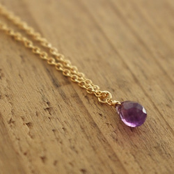 紫水晶&lt;drop briolette AAA&gt;項鍊(K14GF) 第2張的照片