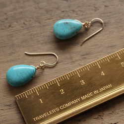 菱鎂礦綠松石耳環（K14GF） 第8張的照片