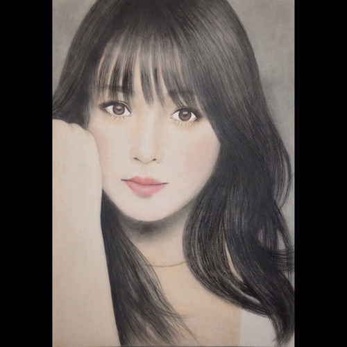 パステル画　人物画　絵画　「Be Near Me」 パステル画ヒーリングアート｜共に｜抽象画パステル絵画