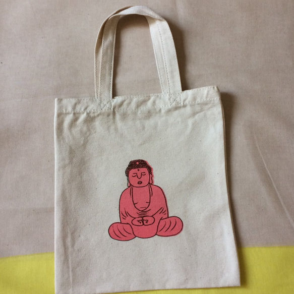 大仏さま　ミニトート　ピンク 1枚目の画像