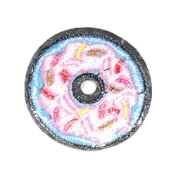 アイロンワッペン ドーナツ ピンク ワッペン 2個売り 刺繍 材料 p0014 3枚目の画像