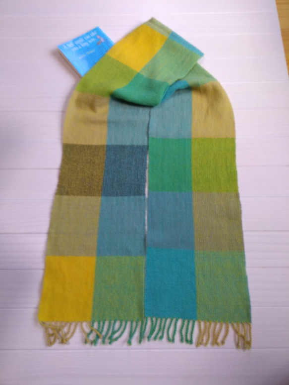 カシミヤ　手織りマフラー 5枚目の画像