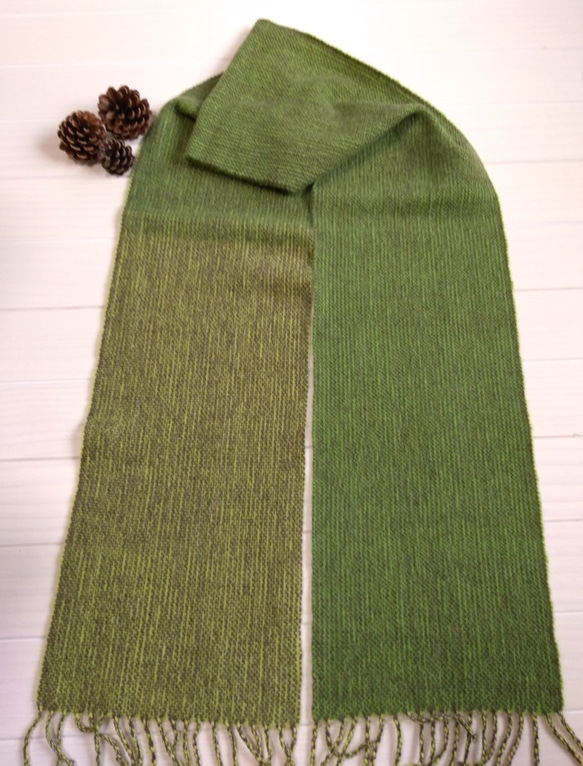 カシミヤ　手織りマフラー 2枚目の画像
