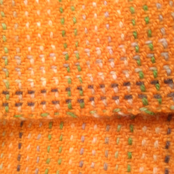 カシミヤ　オレンジ　手織りマフラー 4枚目の画像