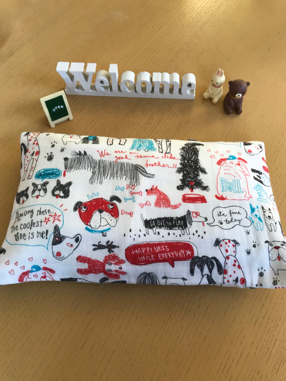 犬柄アイスノンカバー白(タオル袋付き)送料無料 雑貨・その他