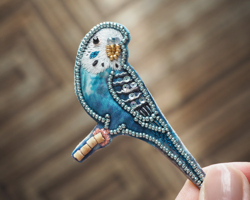 インコ刺繍ブラウス　お値下げしました‼️ コザクラインコ 刺繍 Tシャツ｜BIRDSTORY