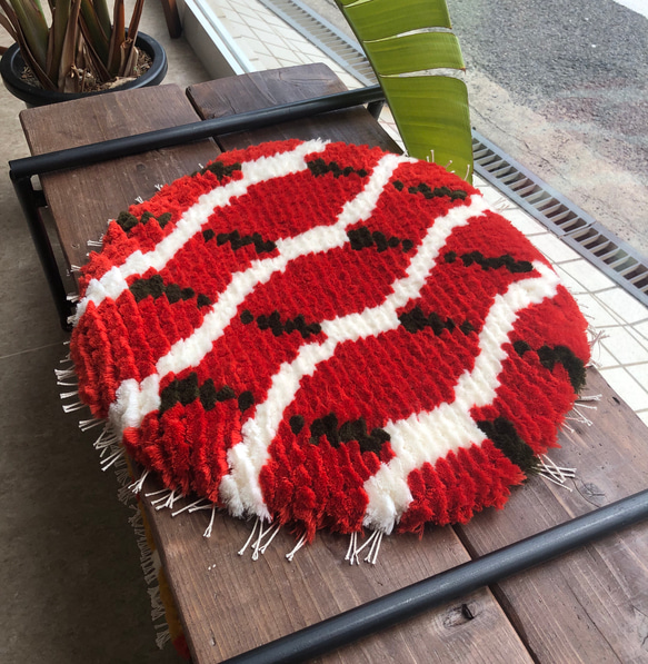 一点物】手織りの椅子敷き【ノッティング織】