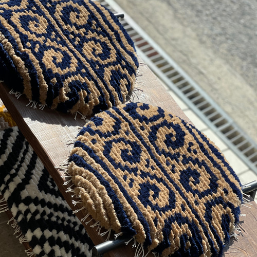 ノッティング織り椅子敷 座布団 丸型 ベージュ カーペット・絨毯・ラグ