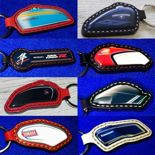 オリジナルオーダー バイクタンク型キーホルダー 本革手縫い