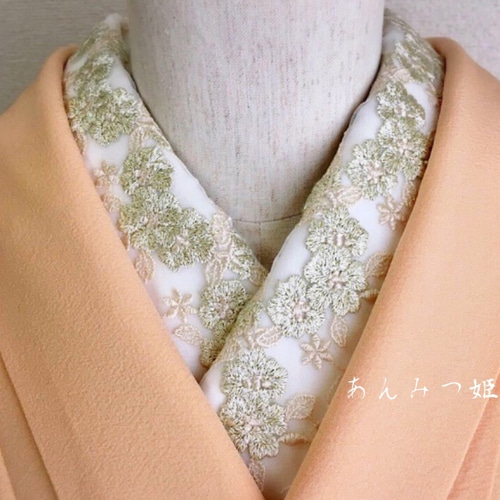 洗える刺繍半衿 金のお花 和装小物（帯・半襟） 半衿ショップ