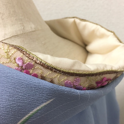 洗える刺繍半衿　フーシェピンクのお花 6枚目の画像