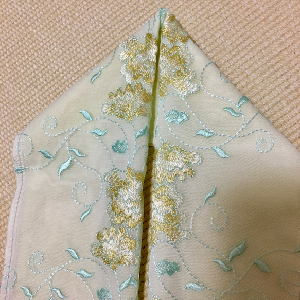 洗える刺繍半衿　山吹色のお花刺繍 6枚目の画像