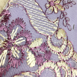 洗える刺繍半衿　艶やかな紫のお花刺繍 6枚目の画像