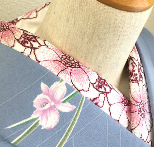 洗える刺繍半衿　大輪の花【ラスト】 3枚目の画像