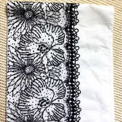 洗える刺繍半衿　線画の黒花【ラスト】 9枚目の画像