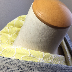 洗える半襟　檸檬色の綿刺繍【ラスト】 4枚目の画像