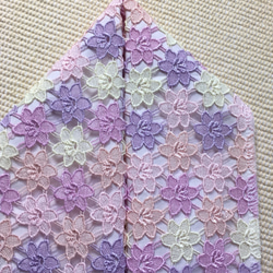 【ラスト】洗える刺繍半衿　パステルカラーの華レース 6枚目の画像