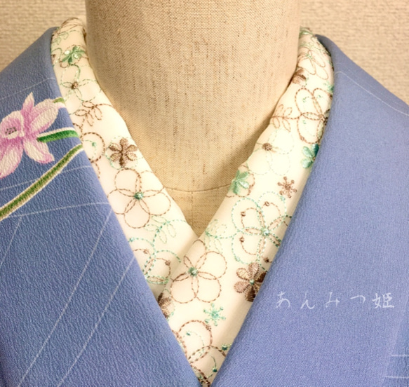 洗える刺繍半衿　チョコミント【あと3点】 3枚目の画像