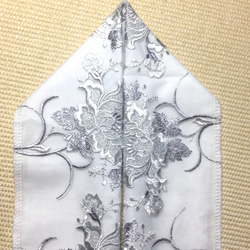 洗える刺繍半衿　シルバーのお花【ラスト】 8枚目の画像