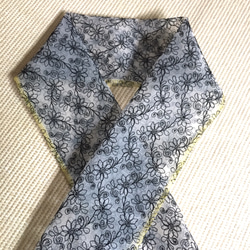 オーガンジー刺繍 黒花【ラスト】 5枚目の画像