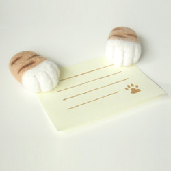 猫の手マグネット 茶トラ白 セット 羊毛フェルト 2枚目の画像