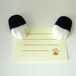 猫の手マグネット 白黒 セット 羊毛フェルト 2枚目の画像