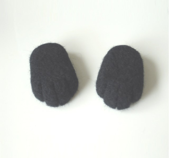 猫の手マグネット 黒 セット 羊毛フェルト 2枚目の画像
