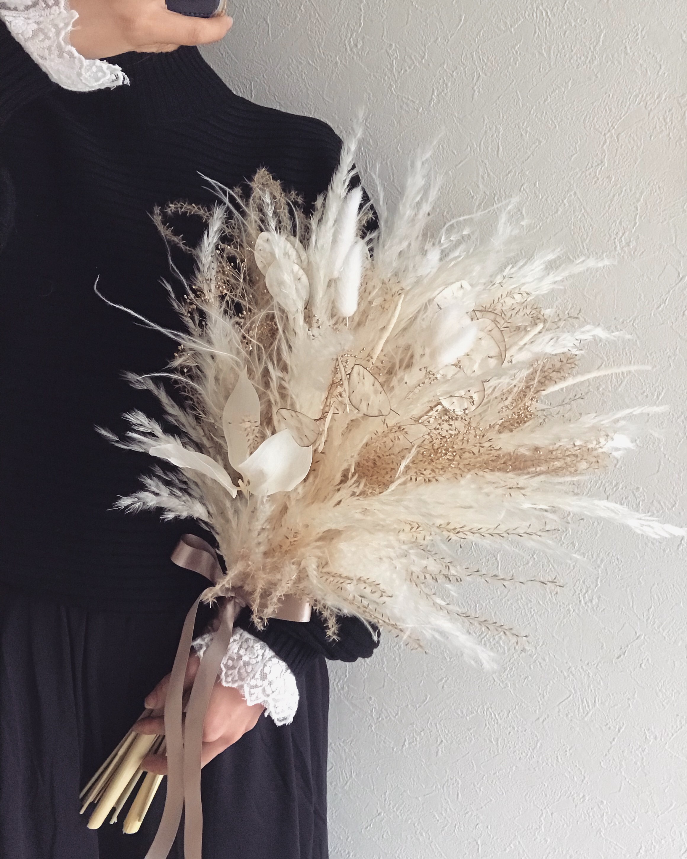 パンパスグラスのふわふわブーケ　受注制作