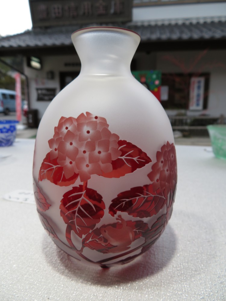 紫陽花とかえる模様の徳利 17,500円