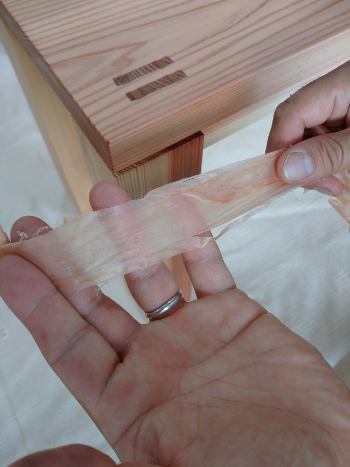 大工のつくった　杉のベンチ