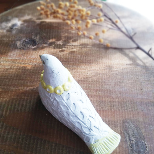 幸せ運ぶ白い鳥 置物 アンティーク風仕上げ 一点物！（陶器） その他