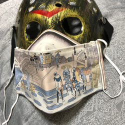大きめ　大人用　布マスク（東海道五拾三次） 5枚目の画像