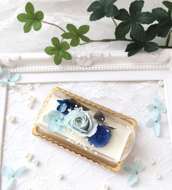 jewel aroma wax　ローズのアロマワックスケーキ　ブルー　1個 2枚目の画像