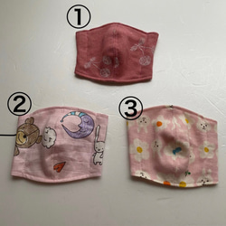 女の子用　夏用マスク　0〜２歳児用　立体マスク　ダブルガーゼ　インナーマスク　接触冷感素材　2枚セット 3枚目の画像