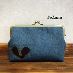 親子がま口財布 ミナペルホネン タンバリン ネイビー がま口 makopan